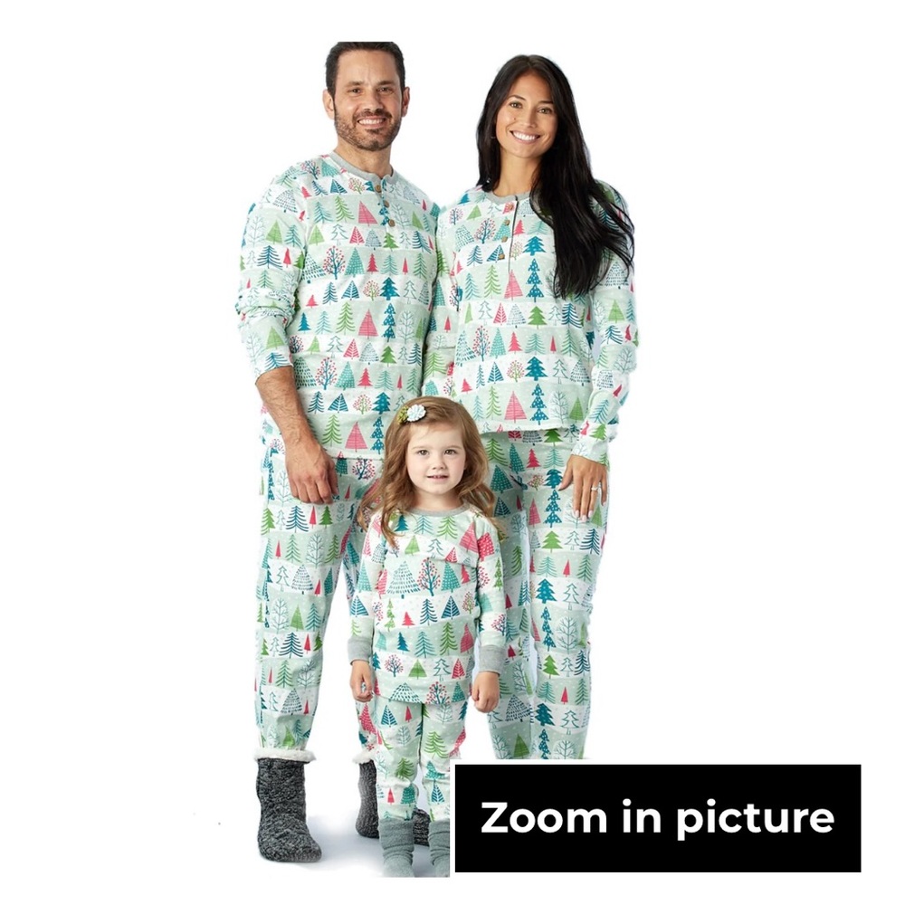 The Honest Company Festive Tree Pajama Set Organic Cotton Men’s M